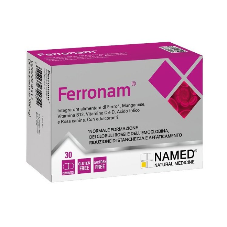 Named Ferronam Integratore Alimentare Ferro, Vitamine e Minerali - 30 Compresse