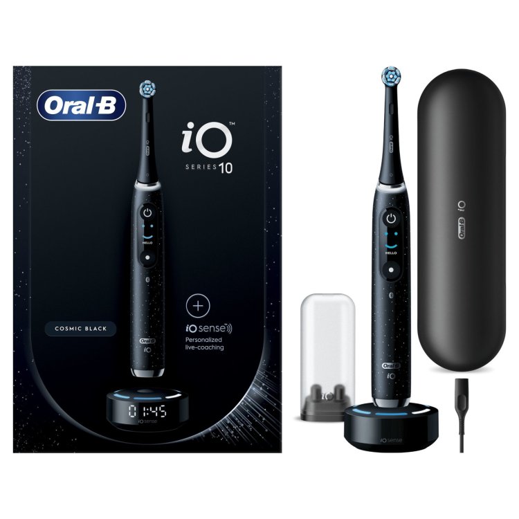 Oral-B iO Series 10 Nero Spazzolino Elettrico Ricaricabile con Sensore Pressione