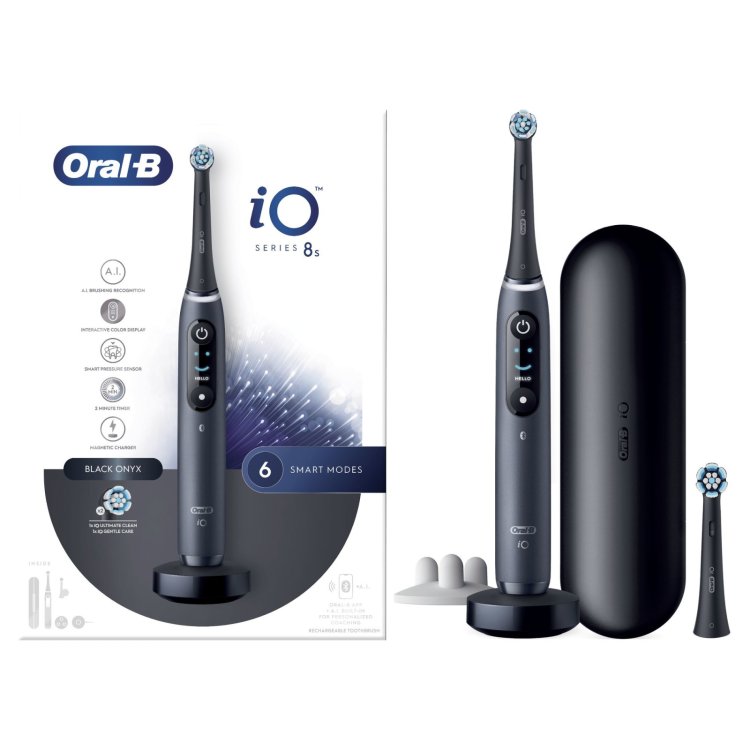 Oral-B iO Series 8 Nero Spazzolino Elettrico Ricaricabile con 2 Testine