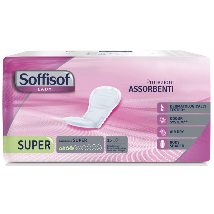Soffisof Lady Air Dry Super Protezioni Incontinenza Leggera 15 Pezzi