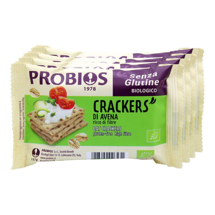 Probios Bio Crackers di Avena con Fiocchi Senza Glutine 4x35g