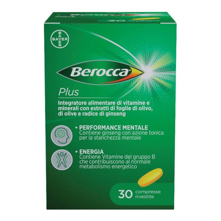 Berocca Plus Integratore di Vitamine e Minerali per Energia 30 Compresse