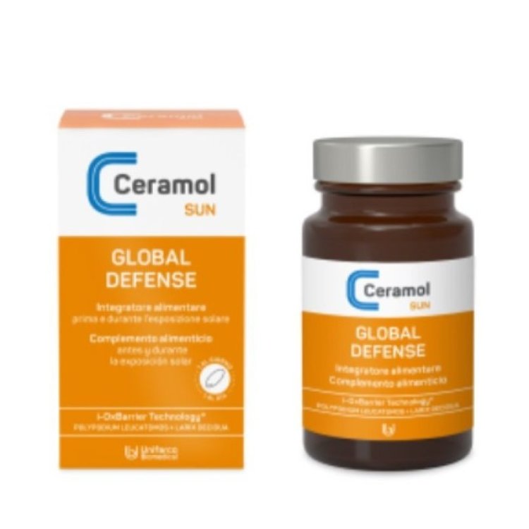 Ceramol Sun Global Defense Integratore Solare Antiossidante Pelle 30 Compresse