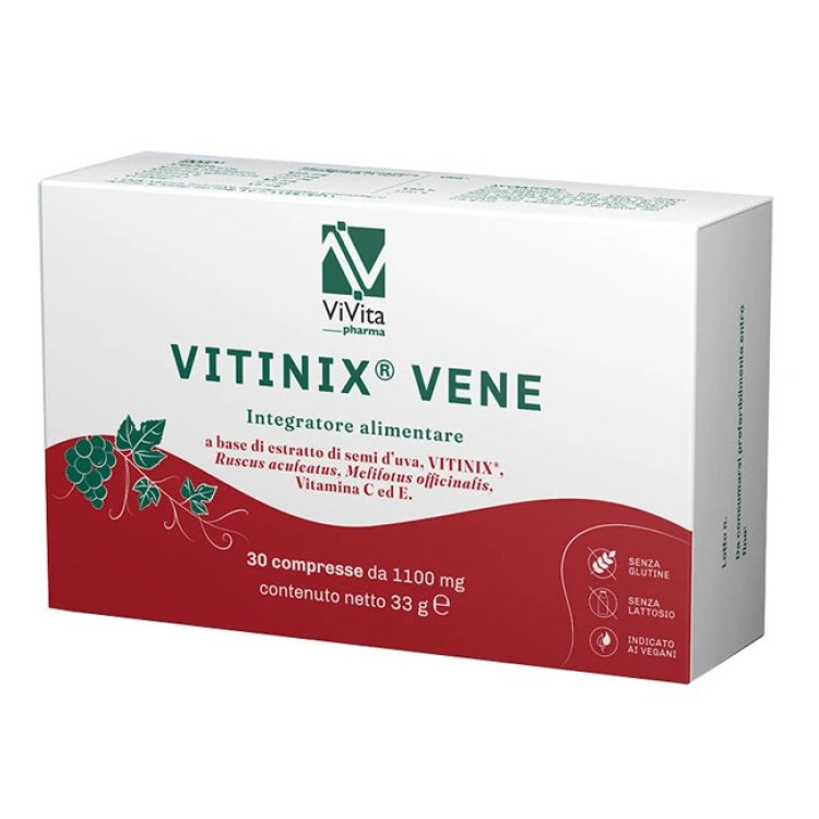 Vivita Vitinix Vene Integratore per Circolazione Compresse, 30 Unità Vivita Vitinix Vene Integratore per Circolazione Compresse, 30 Unità