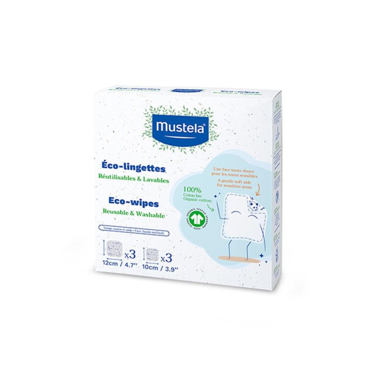 Mustela Salviette Riutilizzabili Cambio Pannolino 100% Cotone GOTS 6 Pezzi