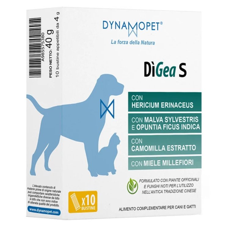 Dynamopet D&igrave;Gea S Alimento Complementare per Cani e Gatti, 10 Bustine