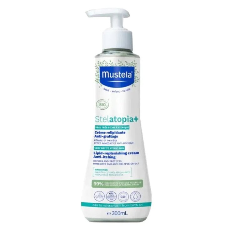 Mustela Stelatopia+ Crema Relipidante Antigraffio Biologica per Pelli Atopiche 300ml