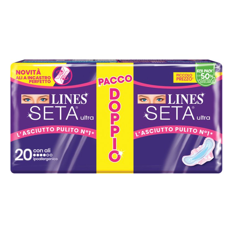 Lines Seta Ultra Assorbenti con Ali 20 Pezzi