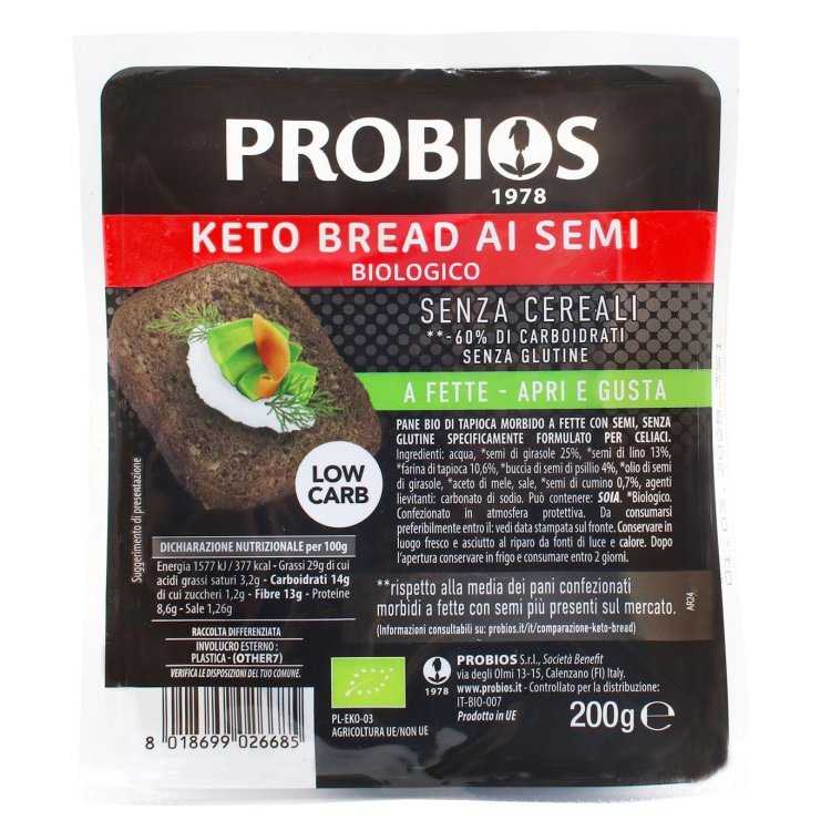 Probios Keto Bread ai Semi Pane Biologico Senza Glutine 200g