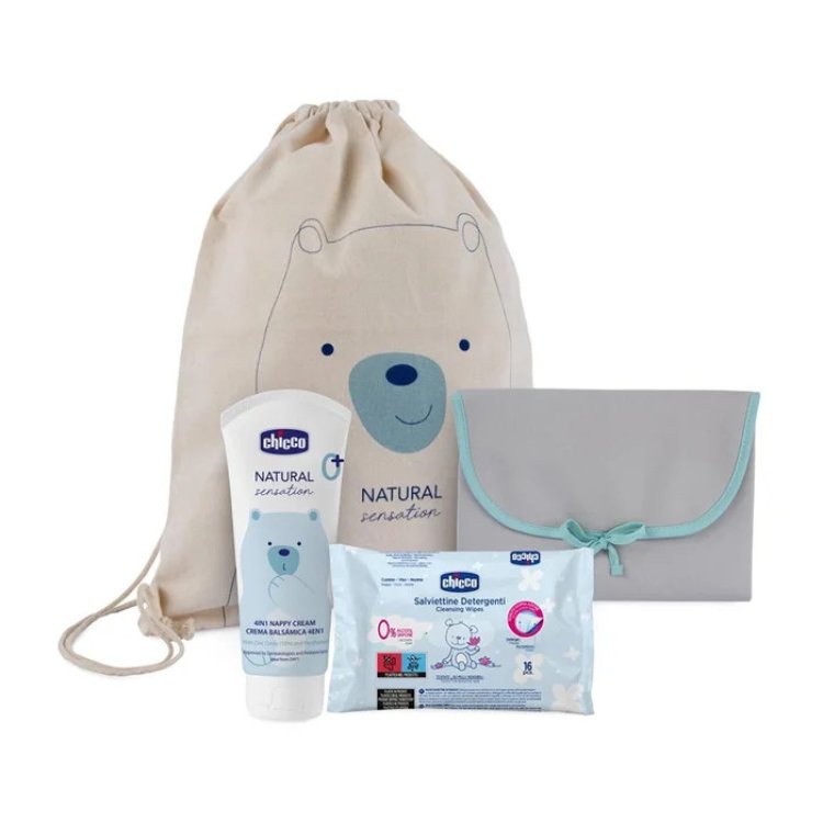 Chicco Natural Sensation Set Cambio Igiene Completo Neonato con Sacca