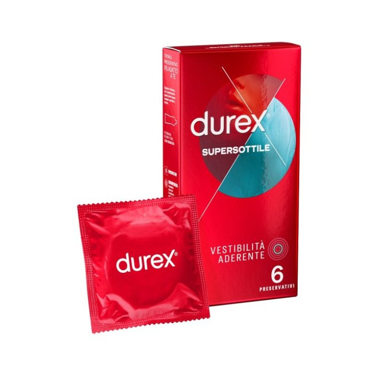 Durex Supersottile Close Fit Preservativi Extra Lubrificati Aderenti 6 Pezzi