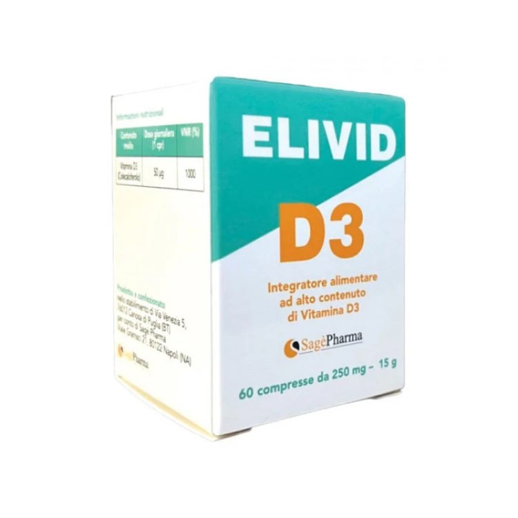 Sage Pharma Elivid Integratore Alimentare Vitamina D3 60 Compresse