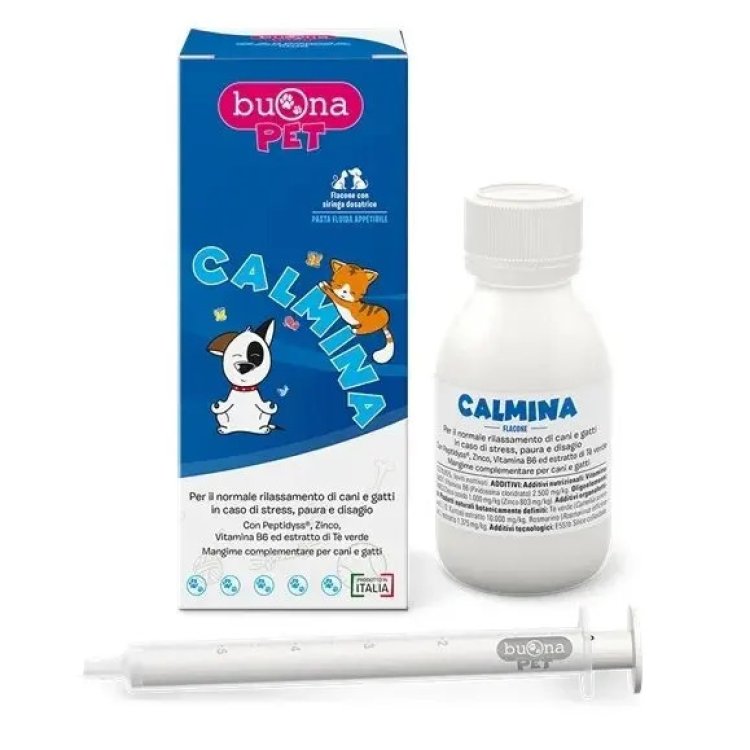 Buona Pet Calmina Mangime Complementare per Rilassamento Cani e Gatti 60g Buona Pet Calmina Mangime Complementare per Rilassamento Cani e Gatti 60g