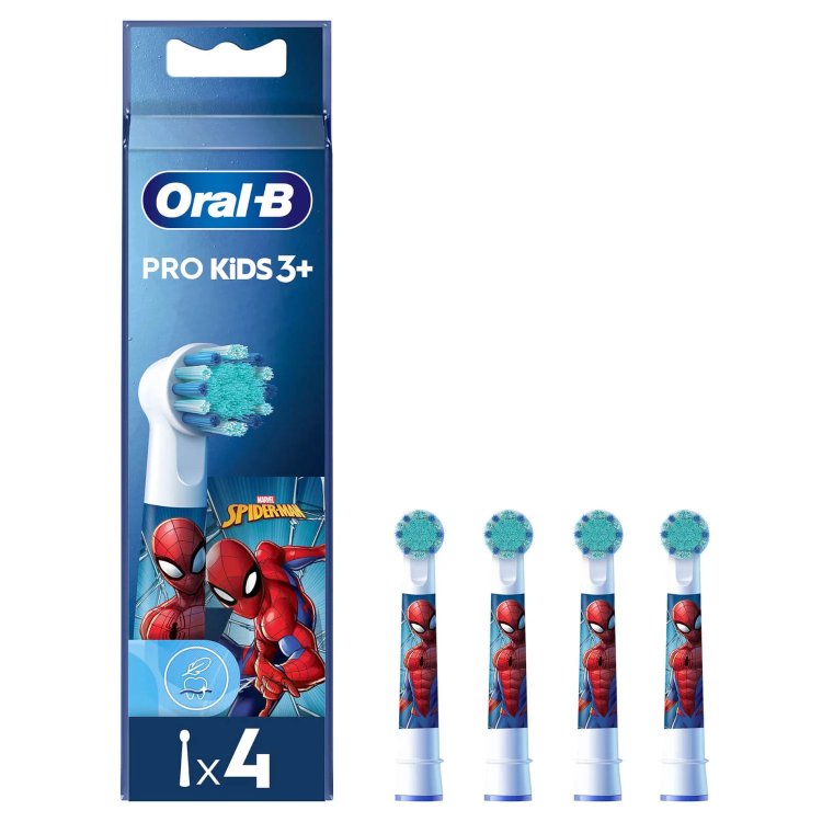 Oral-B Pro Kids Testine di Ricambio Spazzolino Elettrico Spider-Man 4 Pezzi