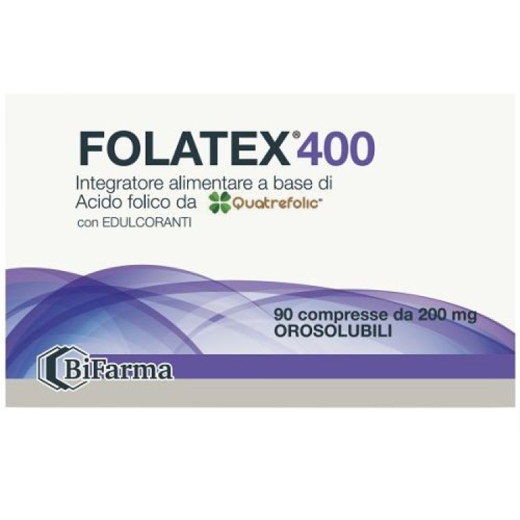 Difass Folatex 400 Integratore Acido Folico per Gravidanza, 90 Compresse