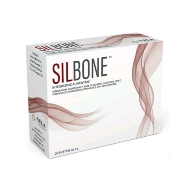 Vela Farmaceutici Silbone Integratore per Ossa con Bamboo, Magnesio, Zinco, Vitamina D3, K2 - 20 Bustine