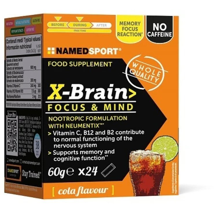 Named X-Brain Focus & Mind Integratore per Memoria e Concentrazione 24 Stick Orosolubili
