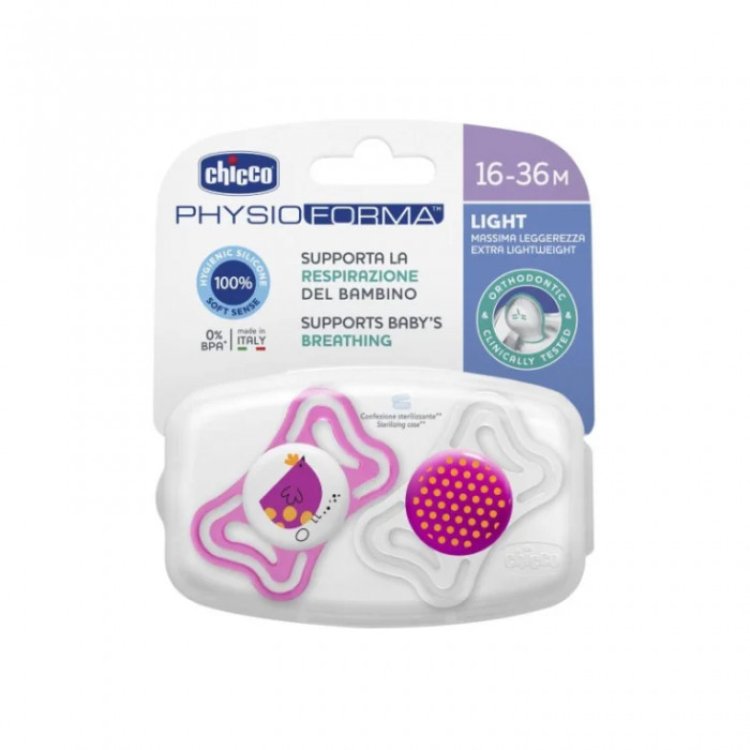 Chicco Physioforma Light Succhietto Silicone 16-36 Mesi 2 Pezzi