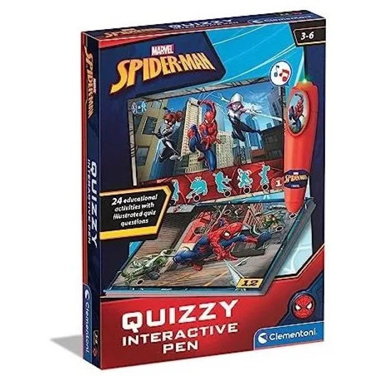 Clementoni Penna Interattiva Spiderman Gioco Educativo Quiz Bambini 3 Anni