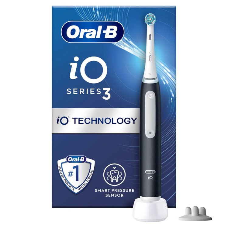 Oral-B iO 3S Nero Spazzolino Elettrico con Sensore di Pressione e Timer
