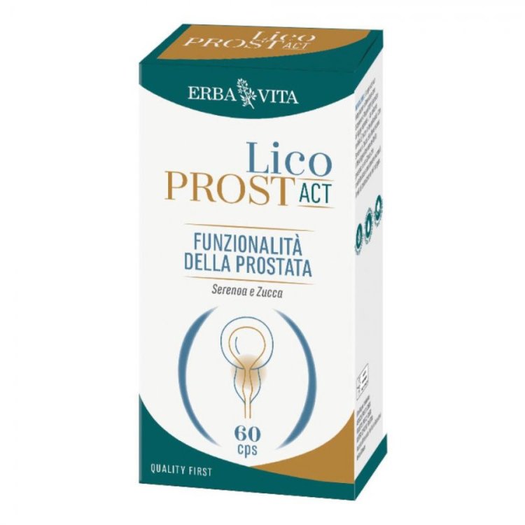 Erba Vita Licoprost Act Integratore Prostata con Serenoa Zucca e Licopene 60 Capsule