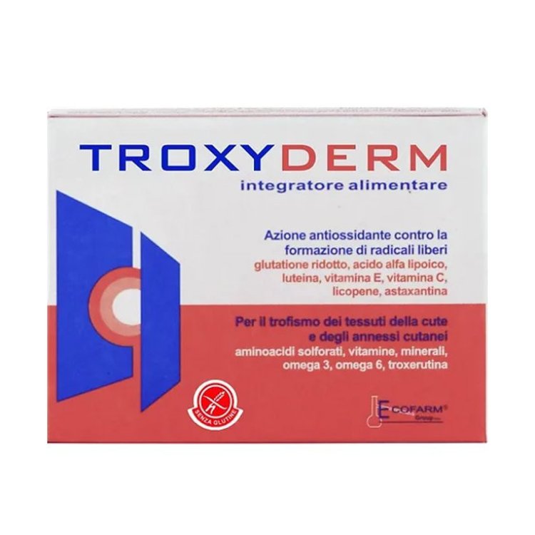 Ecfarm Group Troxyderm Integratore Alimentare Antiossidante per Pelle 30 Compresse