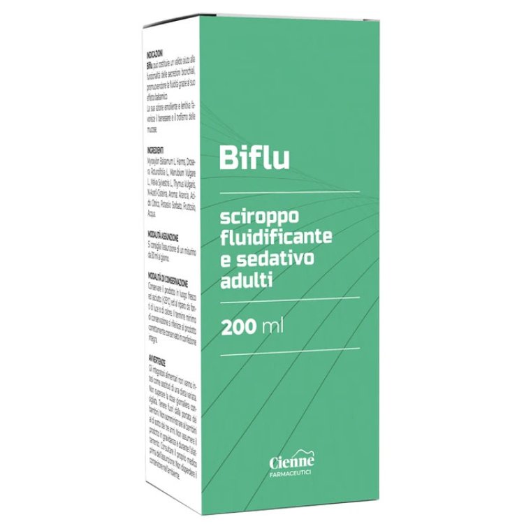 Cienne distribuzione Biflu Sciroppo Fluidificante Sedativo Adulti 200ml Cienne distribuzione Biflu Sciroppo Fluidificante Sedativo Adulti 200ml