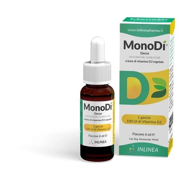 Inlinea MonoD&igrave; Integratore Vitamina D3 Vegetale Gocce per Sistema Immunitario 6ml
