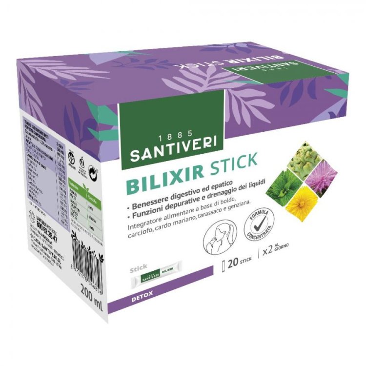 Santiveri Bilixir Integratore Funzioni Digestive, Epatiche e Depurative 20 Stick Santiveri Bilixir Integratore Funzioni Digestive, Epatiche e Depurative 20 Stick