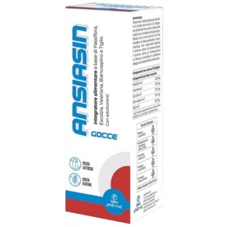 Igea Pharma Ansiasin Gocce Integratore Rilassamento e Sonno 30ml Igea Pharma Ansiasin Gocce Integratore Rilassamento e Sonno 30ml