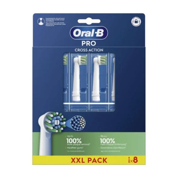 Oral-B Pro CrossAction Testine di Ricambio per Spazzolino Elettrico 8 Pezzi