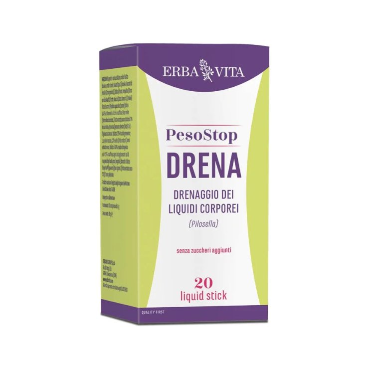 Erba Vita Peso Stop Drena Integratore Drenante Depurativo in Stick - 20 Stick
