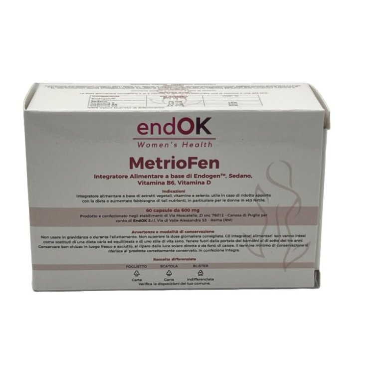 Endok Srl MetrioFen Integratore Alimentare per ciclo mestruale 60 Capsule