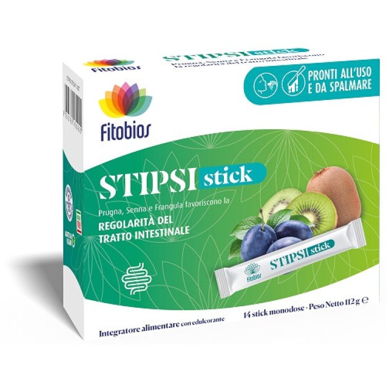 Fitobios Stipsi Stick Integratore Regolarit&agrave; Intestinale Prugna Kiwi 14 Stick