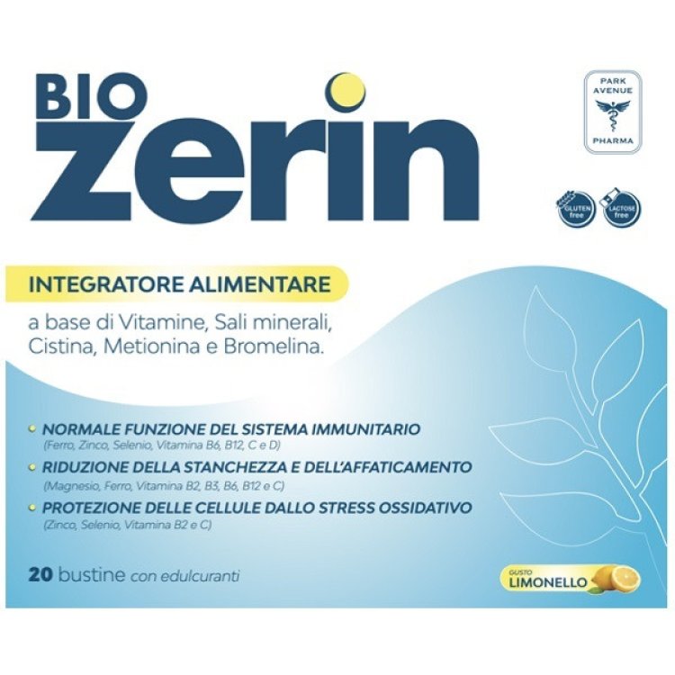 Park Avenue Pharma Biozerin Integratore Alimentare Supporto Metabolismo Energetico 20 Bustine