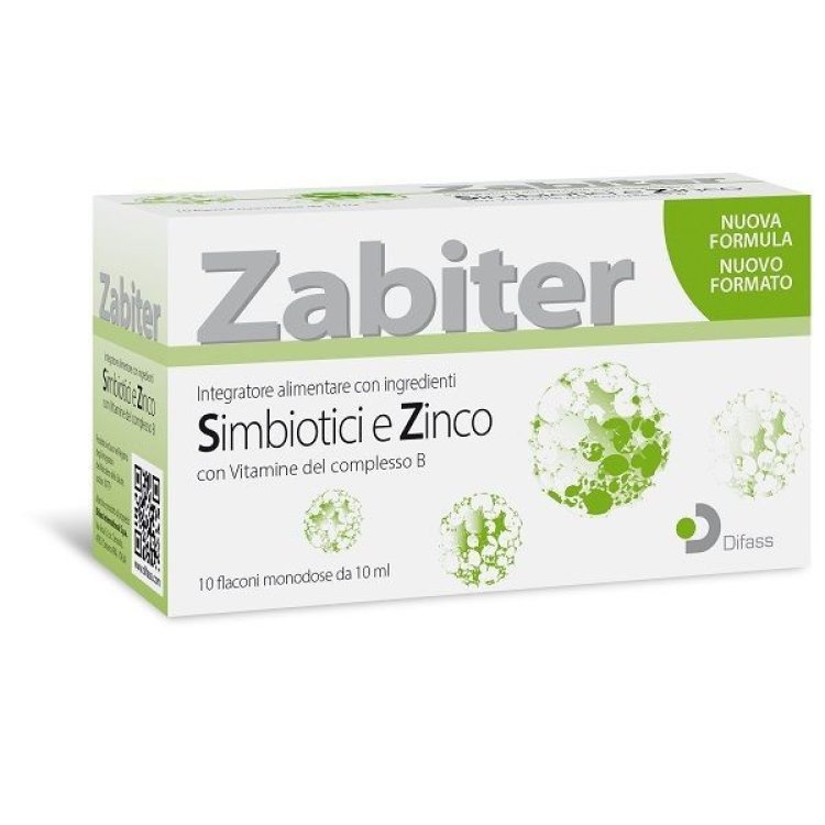 Difass Zabiter Integratore Alimentare Simbiotici e Zinco per Flora Intestinale, 10 Flaconcini Difass Zabiter Integratore Alimentare Simbiotici e Zinco per Flora Intestinale, 10 Flaconcini