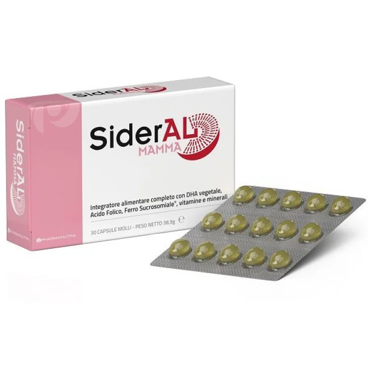 Sideral Mamma Integratore DHA Ferro per Gravidanza 30 Capsule Molli Sideral Mamma Integratore DHA Ferro per Gravidanza 30 Capsule Molli