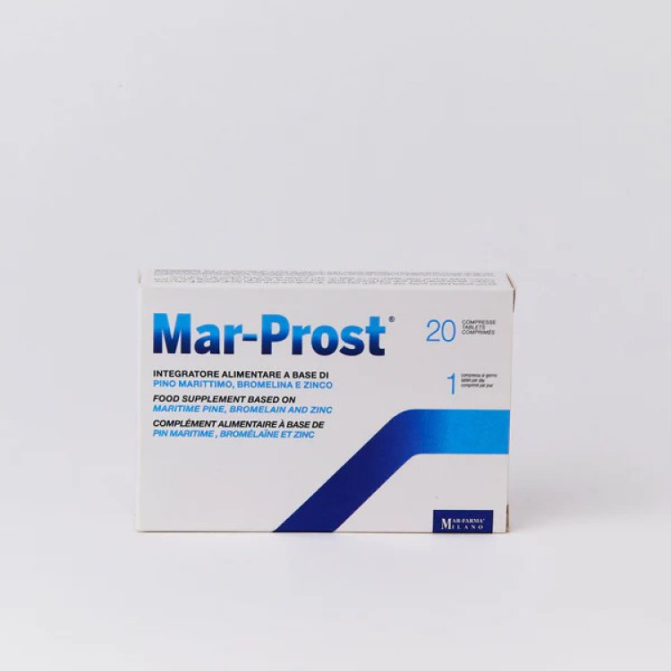 Mar-Farma Mar-Prost Integratore per la Prostata con Pino, Bromelina e Zinco - 20 Compresse