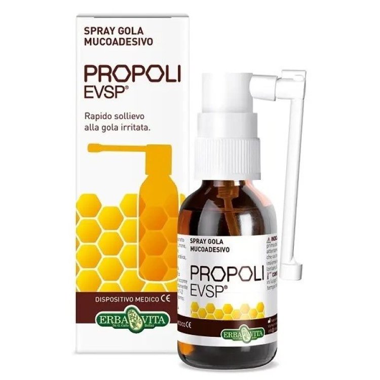 Erba Vita Propoli Spray Gola Dispositivo Medico CE Senza Alcol per Gola 20ml
