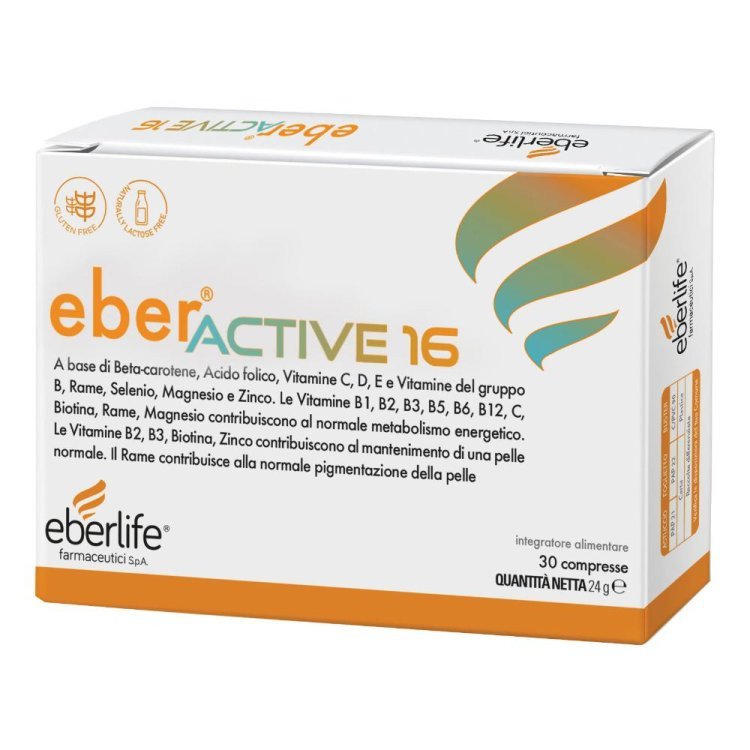 Eberlife Farmaceutici Eber Active 16 Integratore Sistema Immunitario 16 Nutrienti 30 Compresse