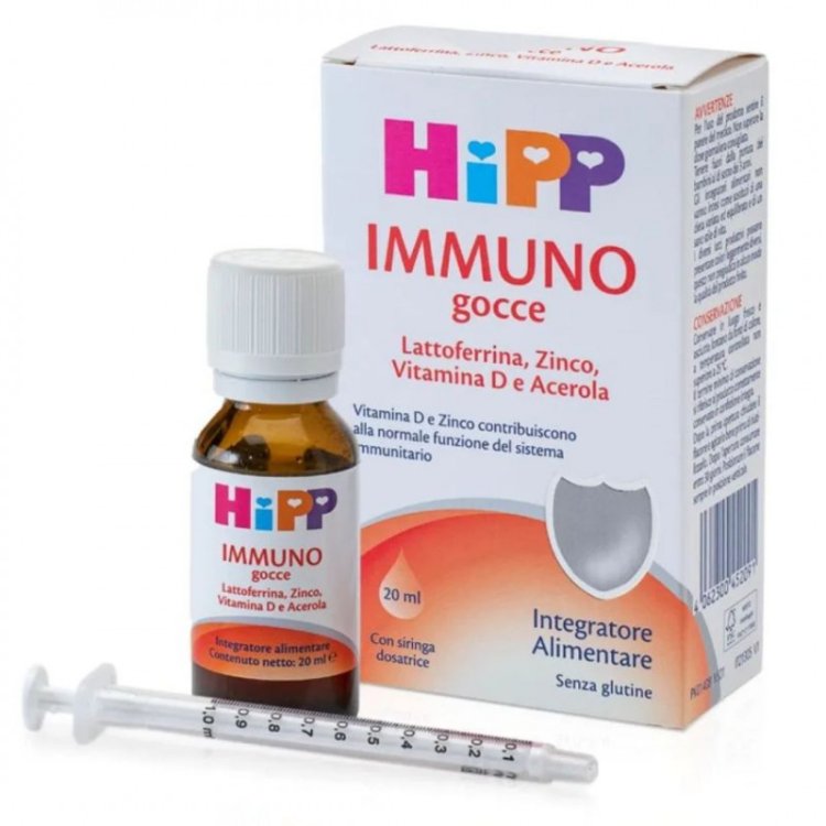 Hipp Immuno Gocce per Sistema Immunitario con Lattoferrina Zinco Vitamina D 20ml Hipp Immuno Gocce per Sistema Immunitario con Lattoferrina Zinco Vitamina D 20ml