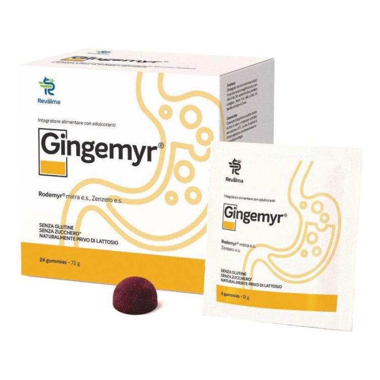 Revalma Gingemyr Integratore Digestivo con Zenzero in Gummy Senza Glutine 24 Unit&agrave;