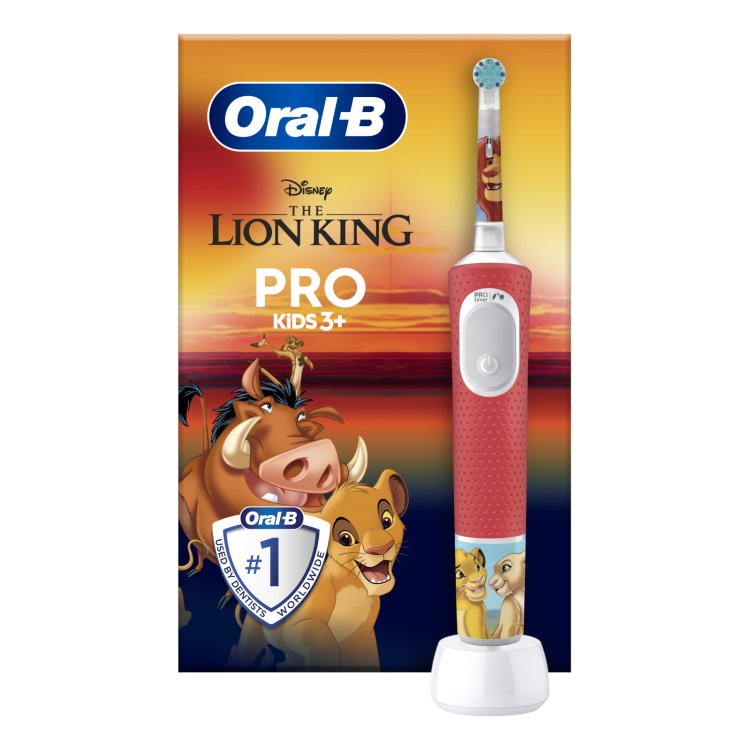 Oral-B Kids Vitality Pro Re Leone Spazzolino Elettrico Rotante per Bambini 3+ Anni