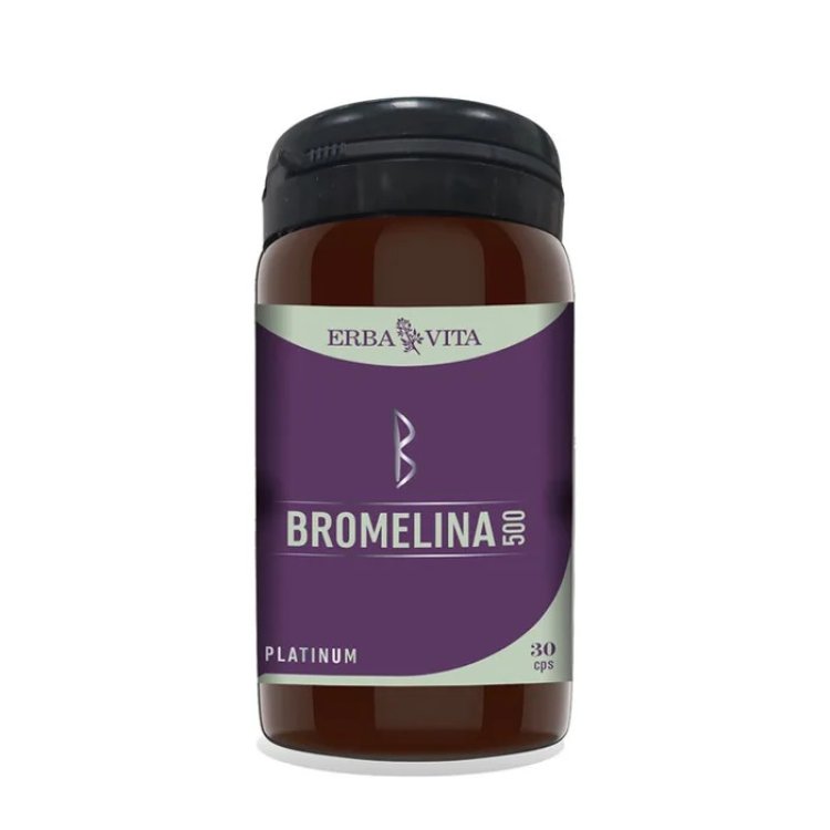 Erba Vita Bromelina 500 Integratore Alimentare per Digestione 30 Capsule Gastroresistenti Erba Vita Bromelina 500 Integratore Alimentare per Digestione 30 Capsule Gastroresistenti