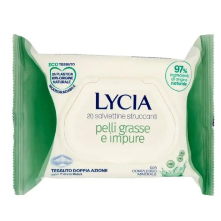 Lycia Salviettine Struccanti Pelli Grasse e Impure 60 Pezzi