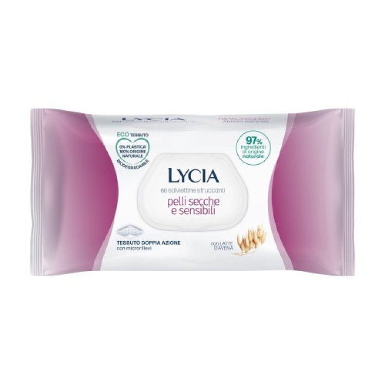Lycia Salviettine Struccanti Pelli Secche e Sensibili con Avena - 60 Pezzi