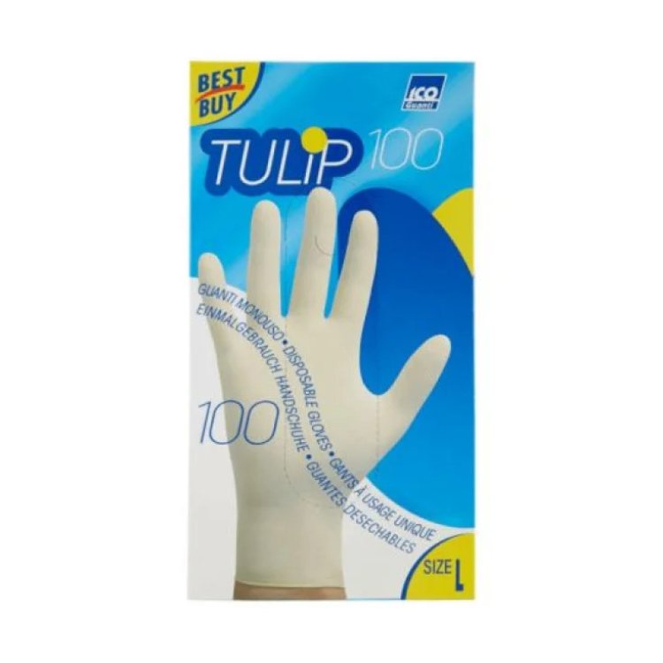 Tulip Guanti Monouso Lattice Taglia L 100 Pezzi con Polvere