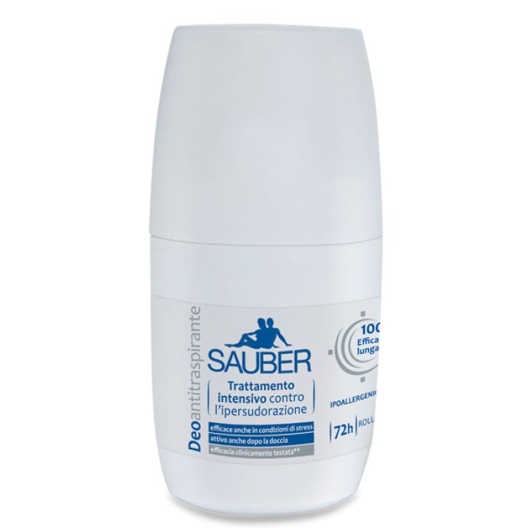 Sauber Deodorante Antitraspirante Roll-On 72 ore - Trattamento intensivo contro l'ipersudorazione - 50 ml