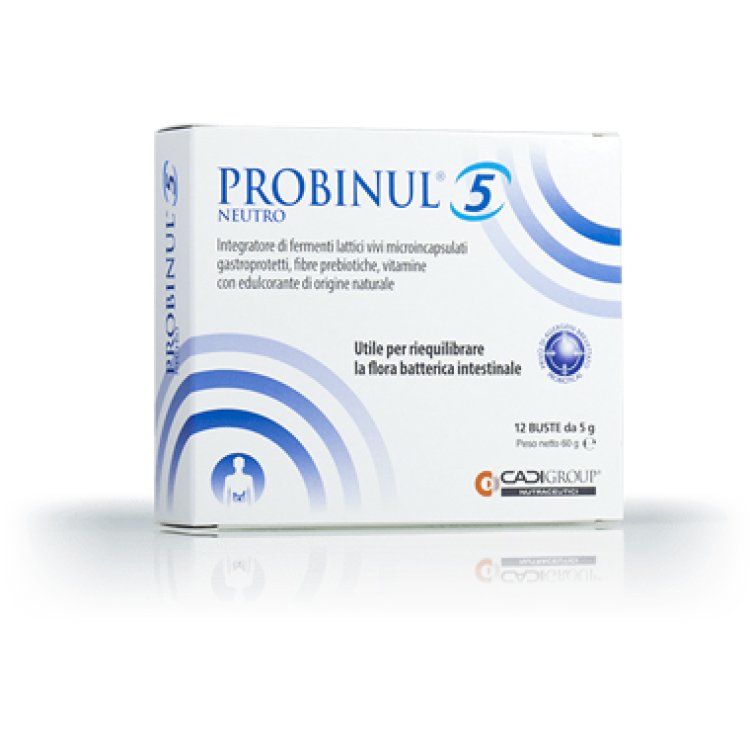 Probinul 5 Neutro - Integratore per l'equilibrio della flora batterica intestinale - 12 buste