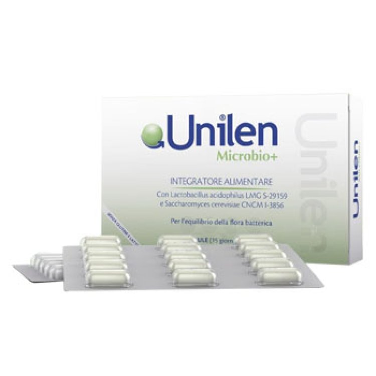 Unilen Microbio+ - Integratore per l'equilibrio della flora batterica - 30 capsule (15 giorno e 15 notte)